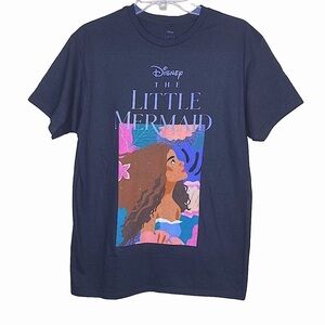Disney The Little Mermaid Black Graphic T-shirt Tee Nwot